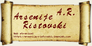 Arsenije Ristovski vizit kartica